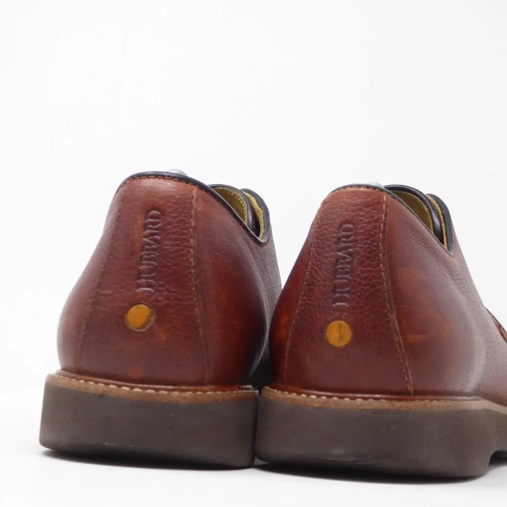 Samuel Hubbard Mens Highlander Oxfords Brown Pebbled Leather 10